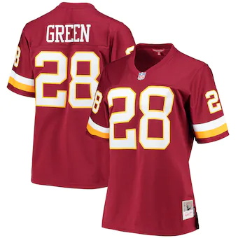 womens mitchell and ness darrell green burgundy washington 